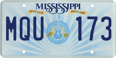 MS license plate MQU173