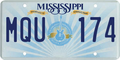MS license plate MQU174