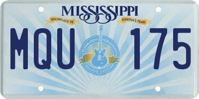 MS license plate MQU175