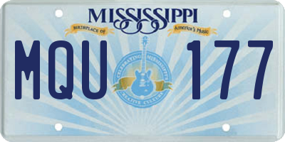 MS license plate MQU177