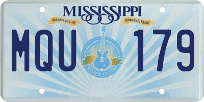 MS license plate MQU179
