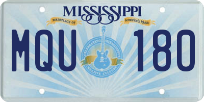 MS license plate MQU180
