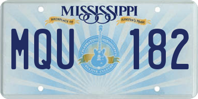 MS license plate MQU182