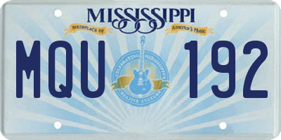 MS license plate MQU192