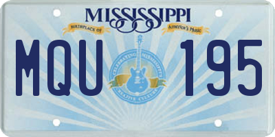MS license plate MQU195