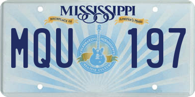 MS license plate MQU197