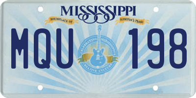 MS license plate MQU198