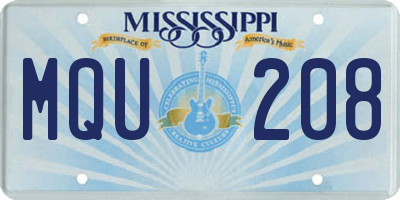 MS license plate MQU208