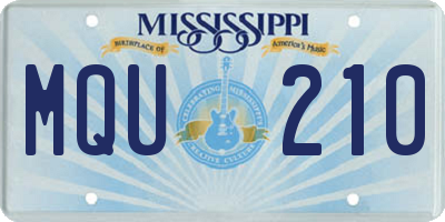 MS license plate MQU210