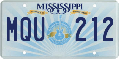 MS license plate MQU212
