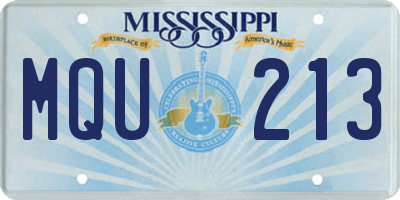 MS license plate MQU213