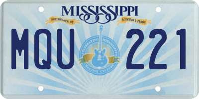 MS license plate MQU221
