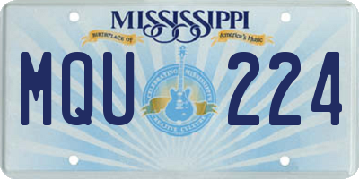 MS license plate MQU224
