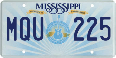 MS license plate MQU225