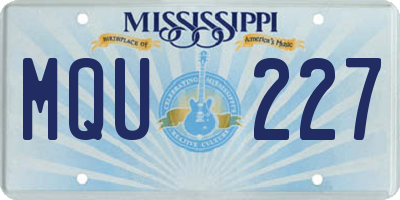 MS license plate MQU227