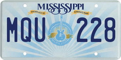 MS license plate MQU228
