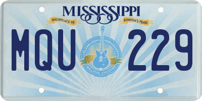 MS license plate MQU229