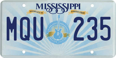 MS license plate MQU235