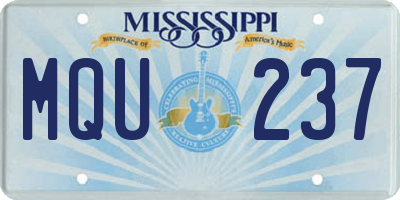 MS license plate MQU237