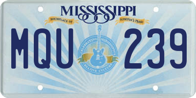 MS license plate MQU239