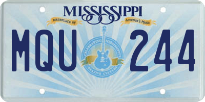 MS license plate MQU244