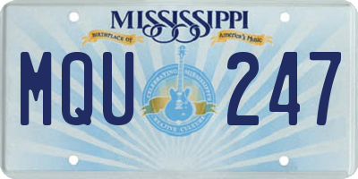 MS license plate MQU247