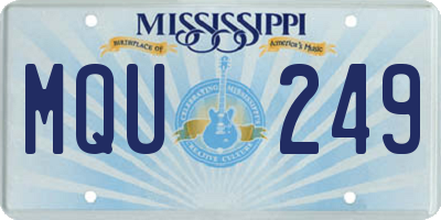 MS license plate MQU249
