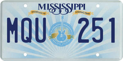 MS license plate MQU251