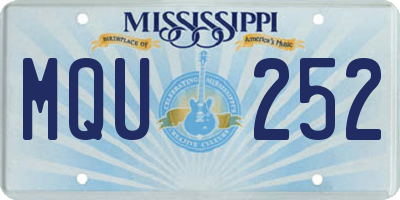 MS license plate MQU252