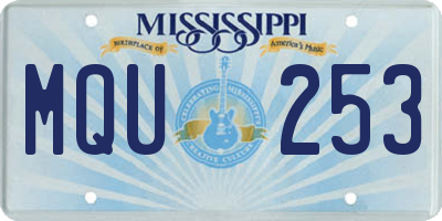 MS license plate MQU253