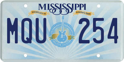 MS license plate MQU254