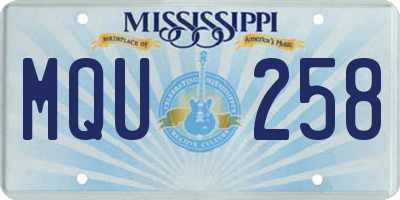 MS license plate MQU258