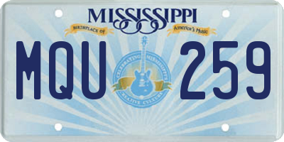 MS license plate MQU259