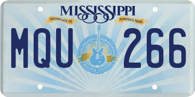 MS license plate MQU266
