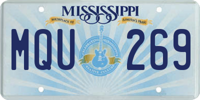 MS license plate MQU269