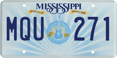MS license plate MQU271
