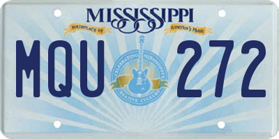 MS license plate MQU272