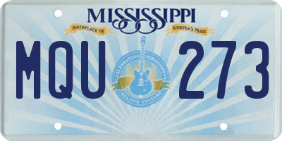 MS license plate MQU273