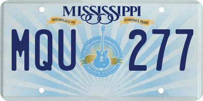 MS license plate MQU277