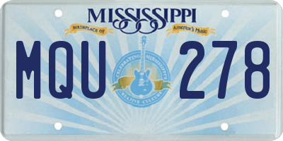 MS license plate MQU278