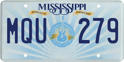MS license plate MQU279
