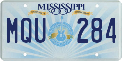 MS license plate MQU284
