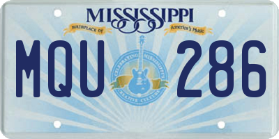 MS license plate MQU286