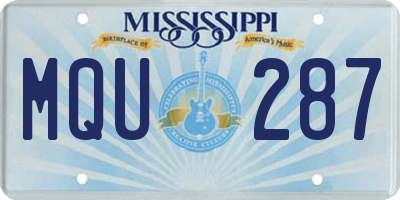 MS license plate MQU287