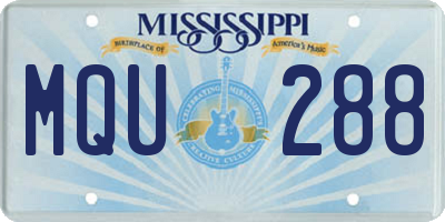 MS license plate MQU288