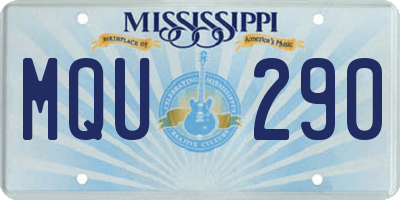 MS license plate MQU290