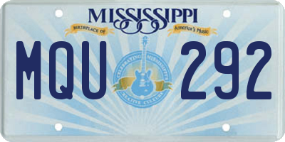 MS license plate MQU292