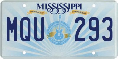 MS license plate MQU293