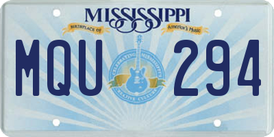 MS license plate MQU294