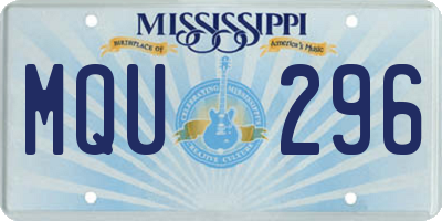 MS license plate MQU296